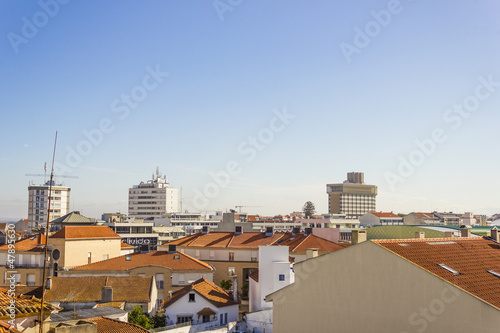 Aerial cityscape in Aveiro, Portugal