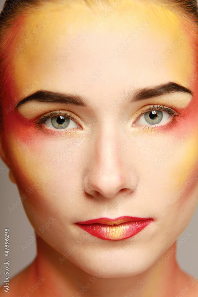 beautiful make up of bright lips beautiful make up of bright lips