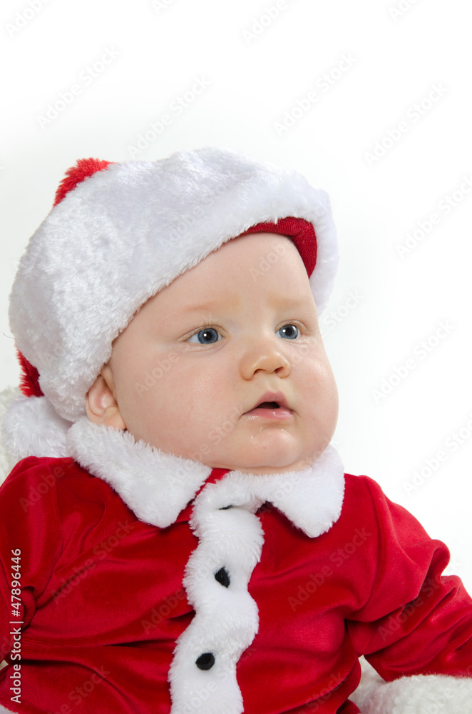 Seven-month-old baby in Santa Claus outfit Seven-month-old baby in Santa Claus outfit