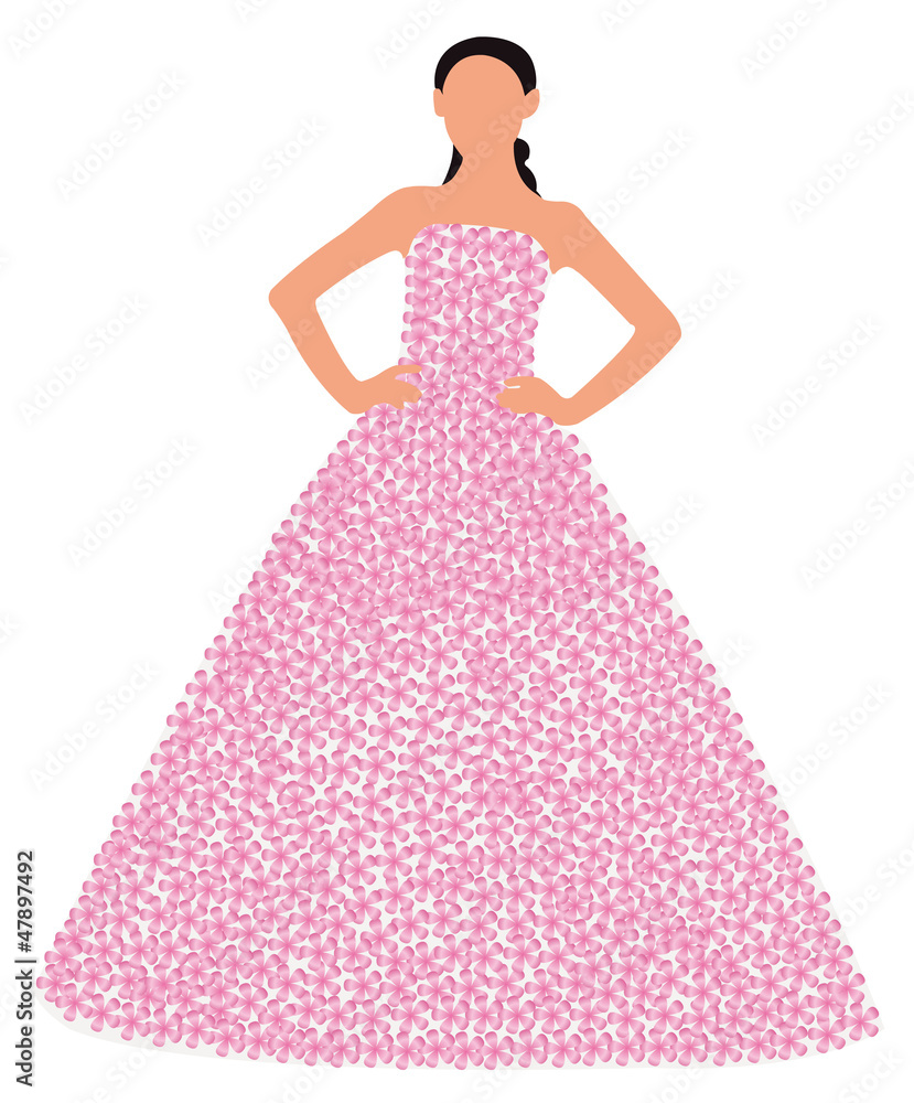 Fototapeta premium Girl in floral skirt