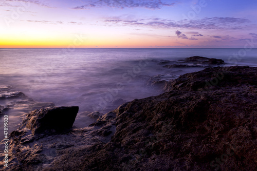 Sonnenaufgang an der felsigen Küste, Fuerteventura