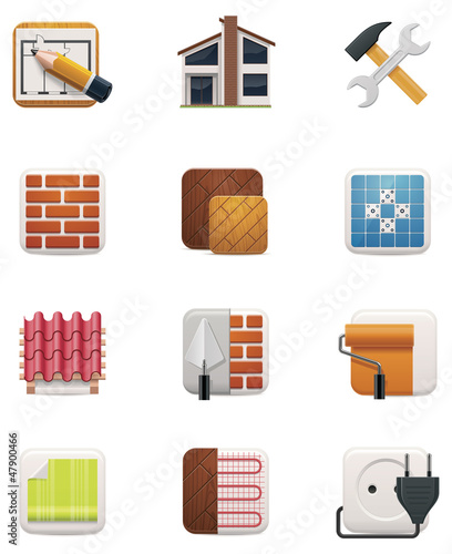 House renovation icon set. Part 1