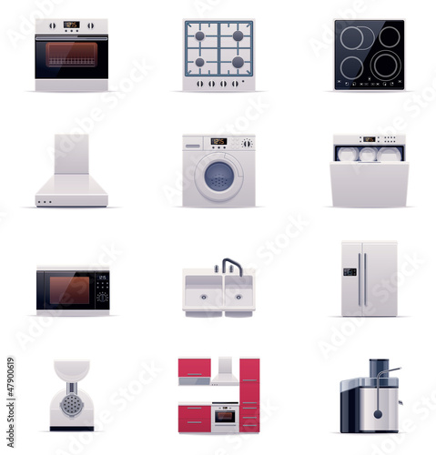 Vector domestic appliances set. Part 1