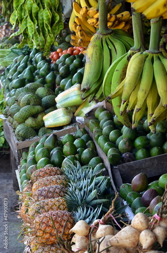 Various Fresh fruit display on Traditional Market
