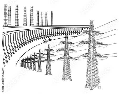 Factory, power plants and industrial buildings