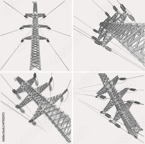 Power Transmission Line, vector illustration