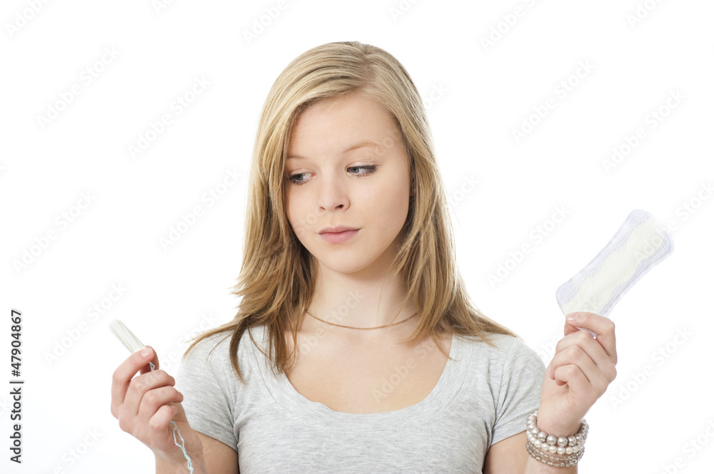 Sanitary or tampon - Binde oder Tampon Stock-Foto | Adobe Stock