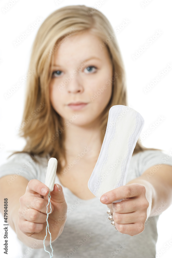 Sanitary or tampon Binde oder Tampon StockFoto Adobe Stock