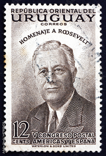 Postage stamp Uruguay 1953 Franklin Delano Roosevelt photo