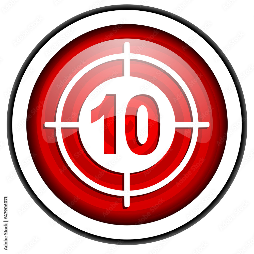 target red glossy icon isolated on white background target red glossy icon isolated on white background