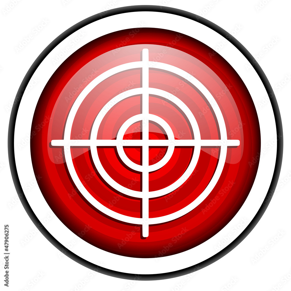 target red glossy icon isolated on white background target red glossy icon isolated on white background