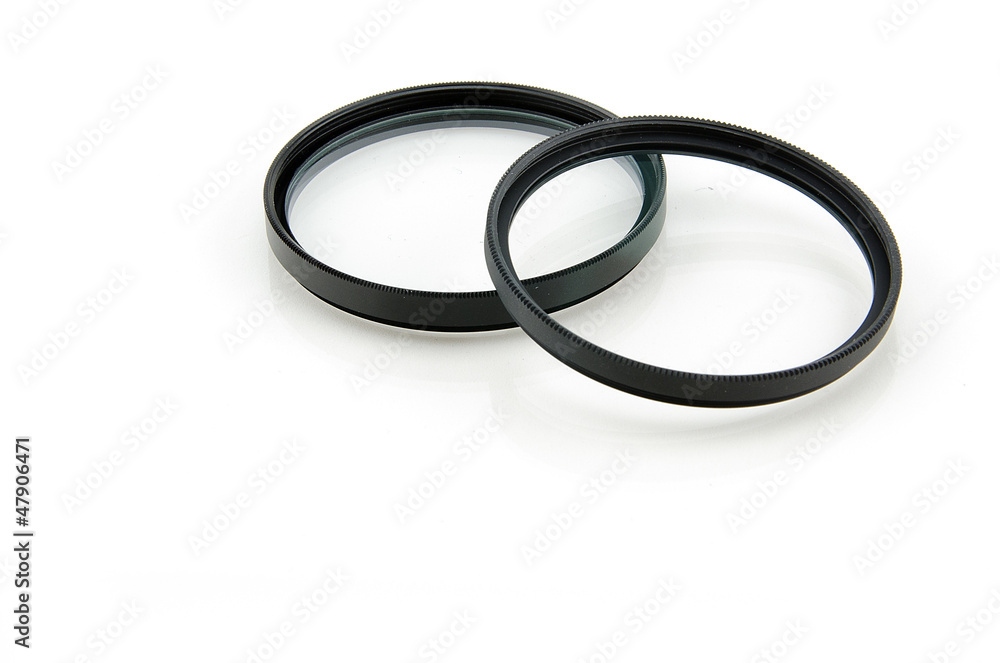Fototapeta premium Twin UV Lens Filter on white background
