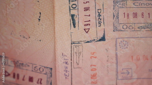 A passport with visas and stamps 