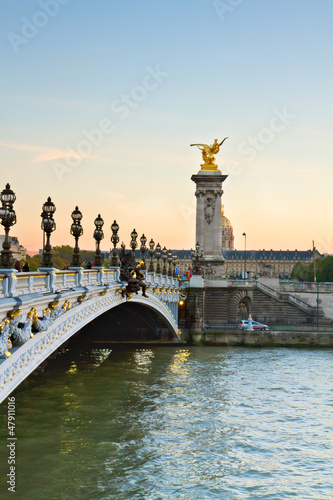 Bridge of Alexandre III in Paris, France