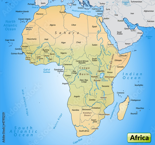 Übersichtskarte von Afrika