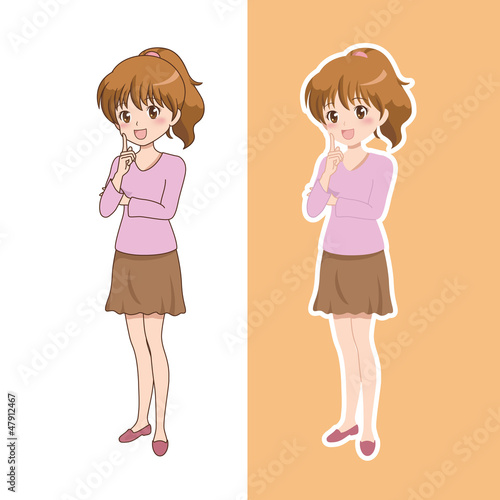 女性/考える