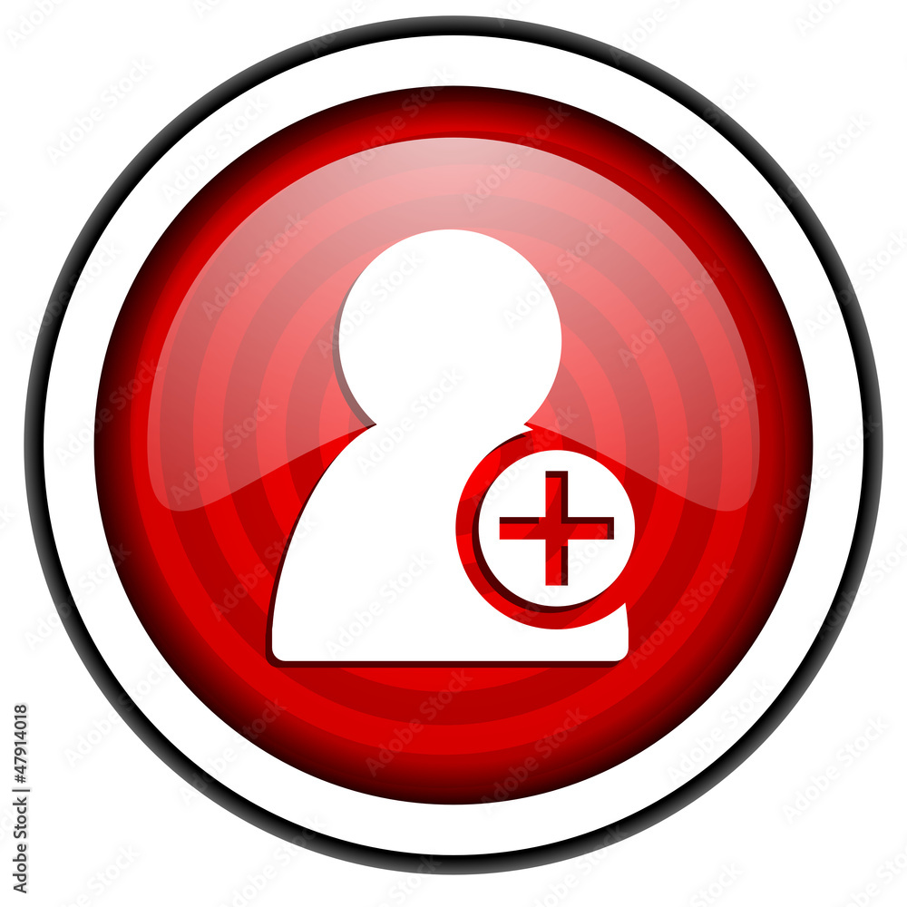 add contact red glossy icon isolated on white background add contact red glossy icon isolated on white background