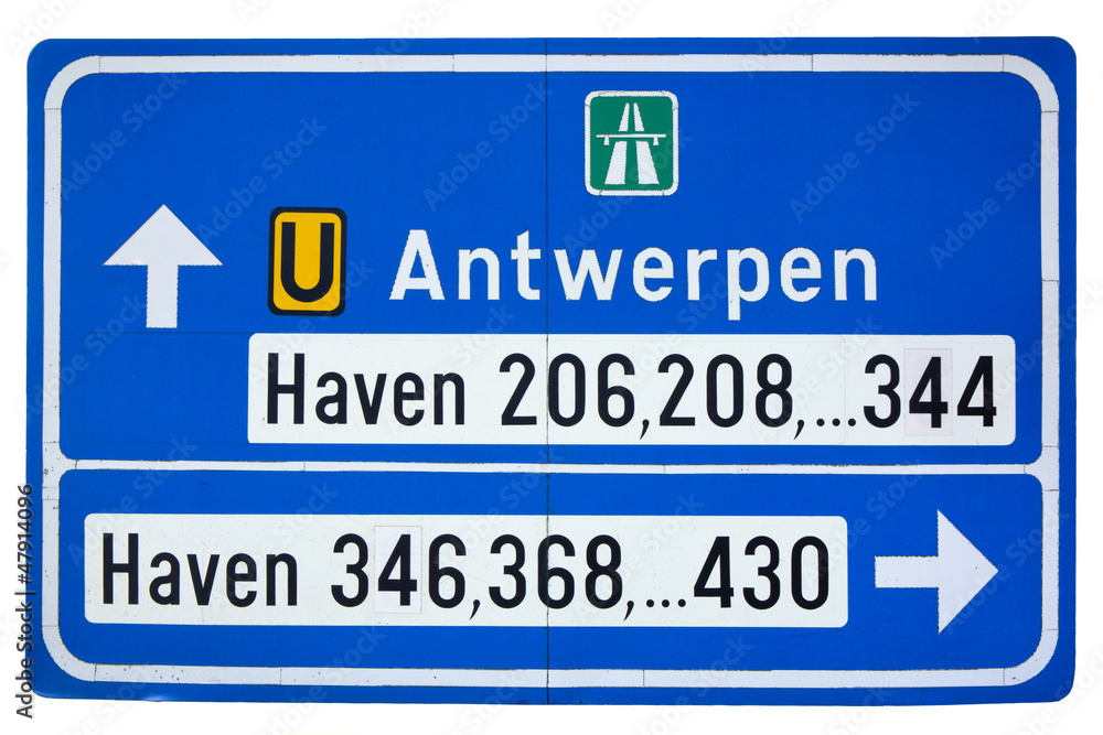 Road to the port of Antwerp