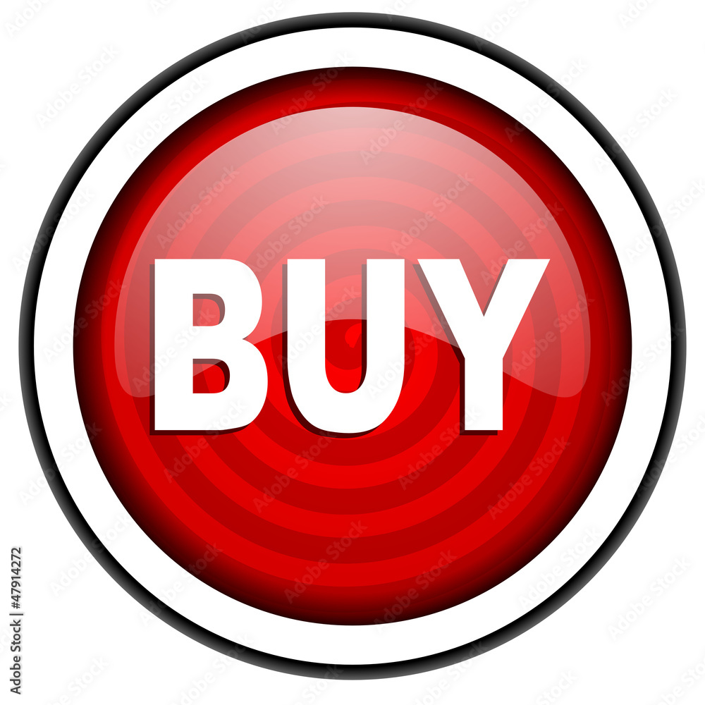 buy red glossy icon isolated on white background buy red glossy icon isolated on white background