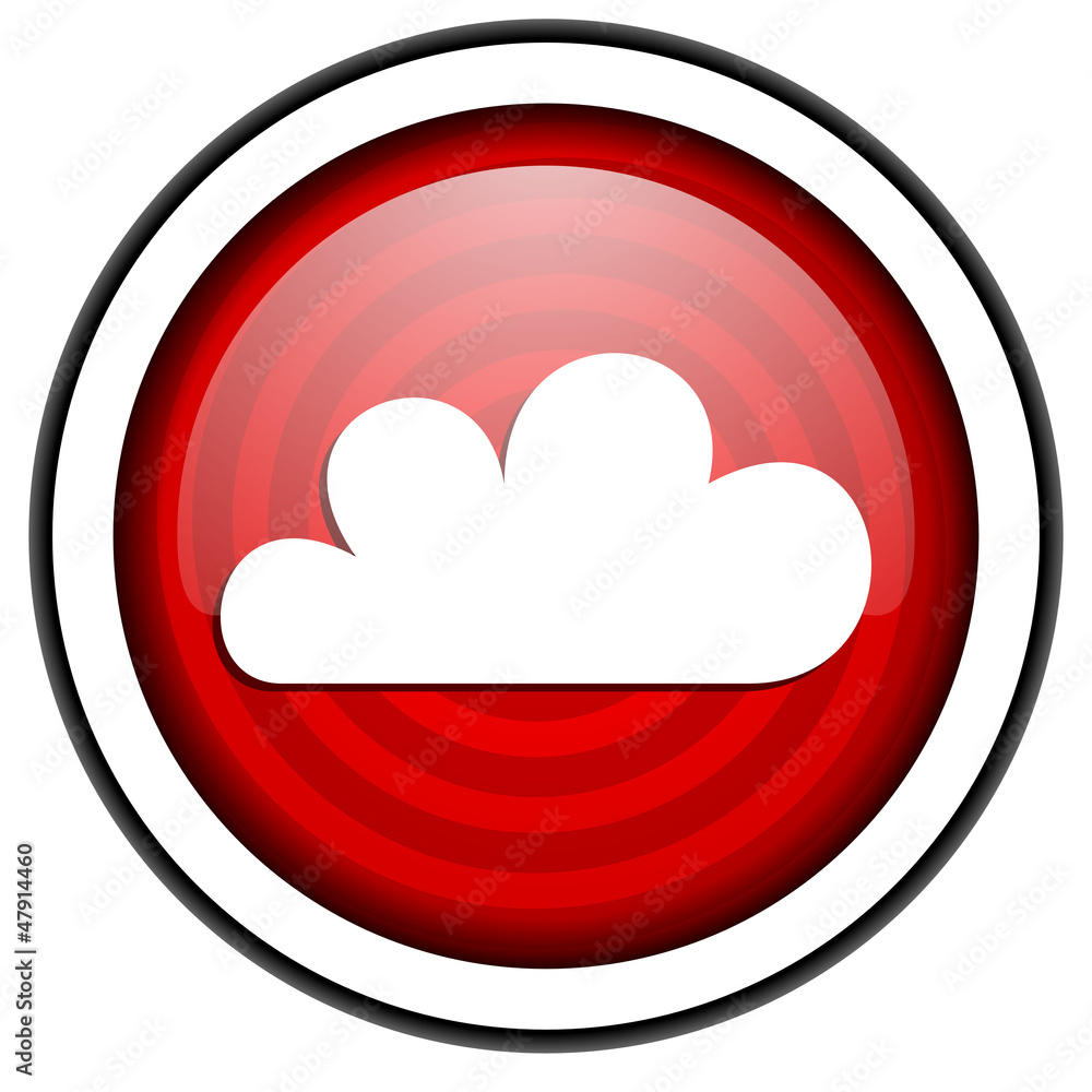 weather forecast red glossy icon isolated on white background weather forecast red glossy icon isolated on white background