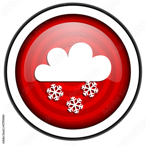 weather forecast red glossy icon isolated on white background