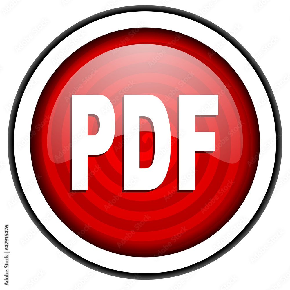 pdf red glossy icon isolated on white background pdf red glossy icon isolated on white background
