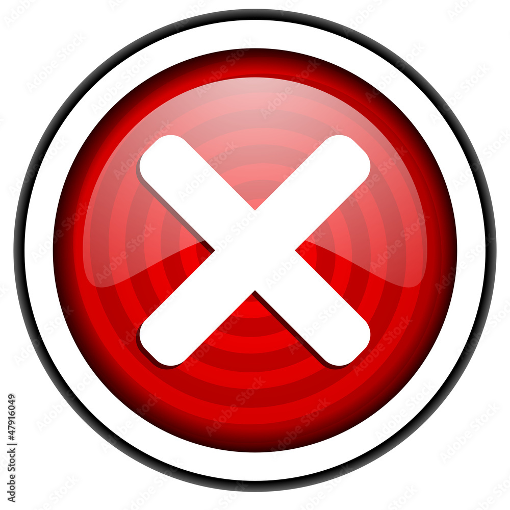 cancel red glossy icon isolated on white background cancel red glossy icon isolated on white background