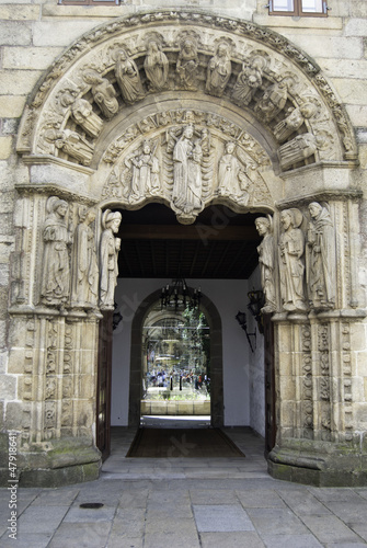 Puerta del colegio San Jeronimo, Santiago de Compostela, España