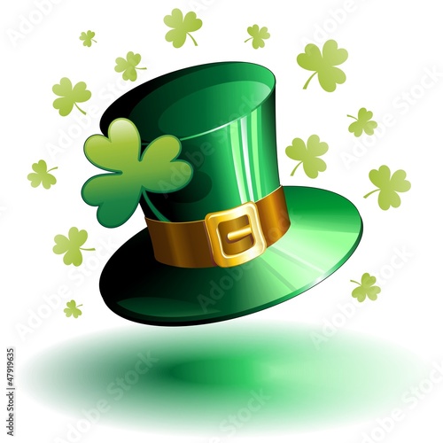 St Patrick's Day Hat and Shamrock-Cappello Cilindro e Trifoglio