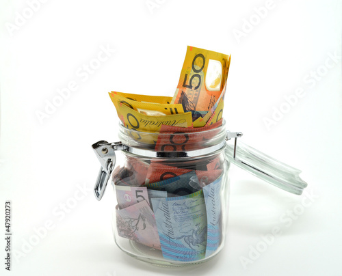 Jar of some Australian money.