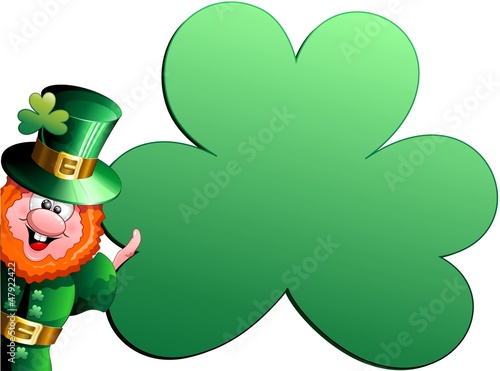 Patrick Paddy Cartoon Shamrock Card-Trifoglio Cartellone