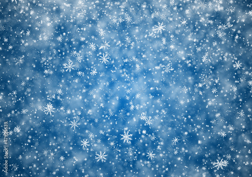 Falling snowflakes, snow background