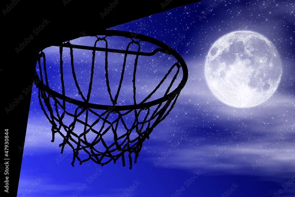 Basket silhouette moonlight