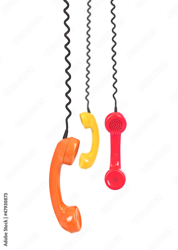 group of telephone receivers group of telephone receivers