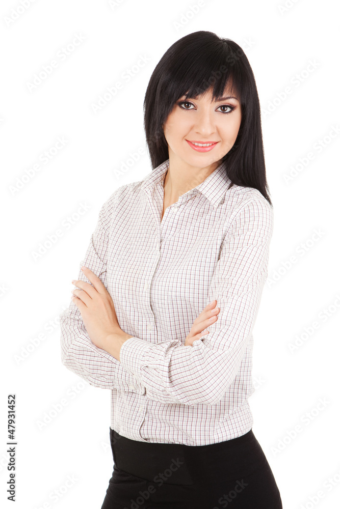 Young business woman isolated on the white background Young business woman isolated on the white background