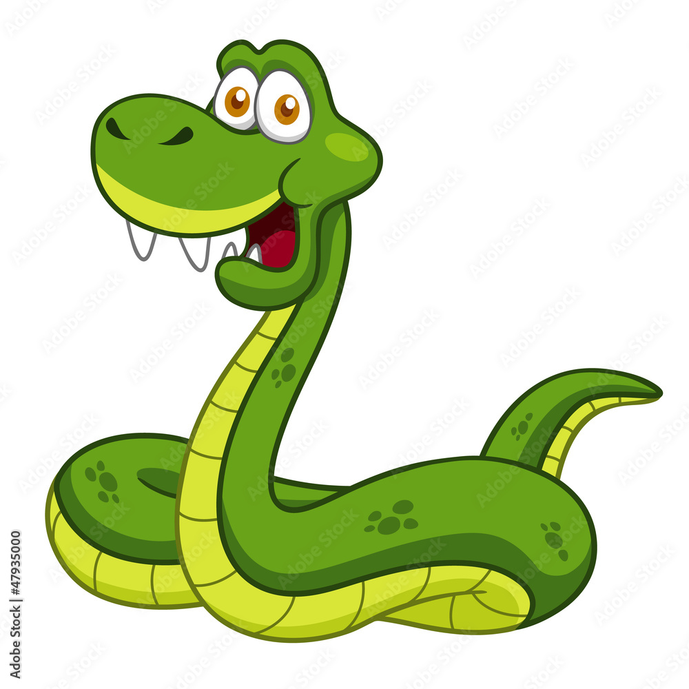 Obraz premium Illustration of Cartoon Snake