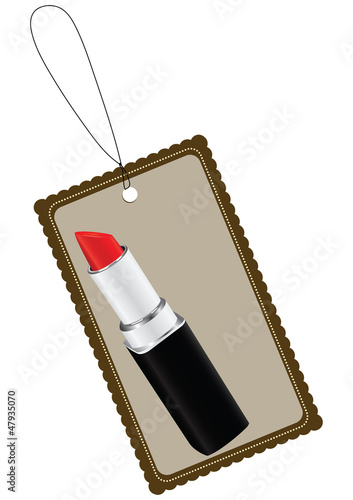 label with cosmetic lipstick