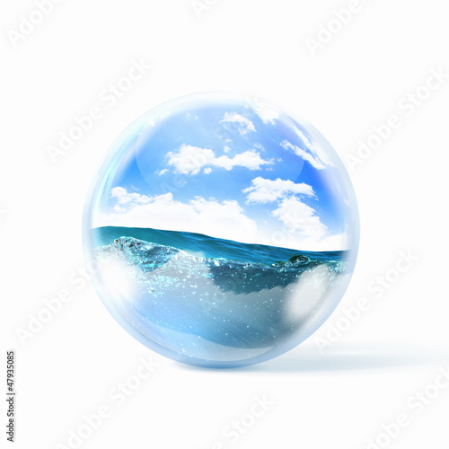 Wallpaper Mural blue ocean wave Torontodigital.ca