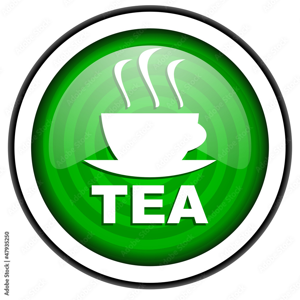 tea green glossy icon isolated on white background tea green glossy icon isolated on white background