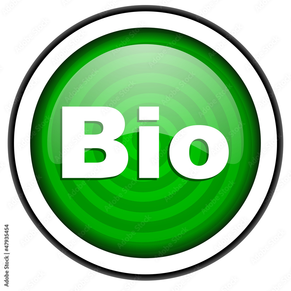bio green glossy icon isolated on white background bio green glossy icon isolated on white background
