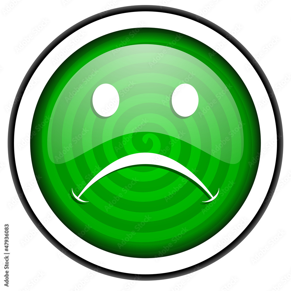Naklejka premium cry green glossy icon isolated on white background