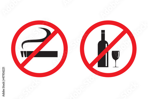 No smoking No drinking vector