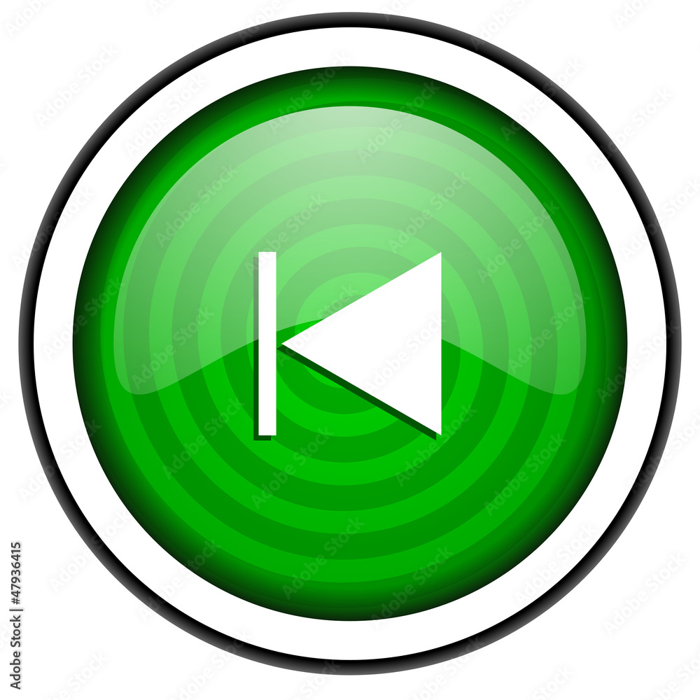prev green glossy icon isolated on white background prev green glossy icon isolated on white background
