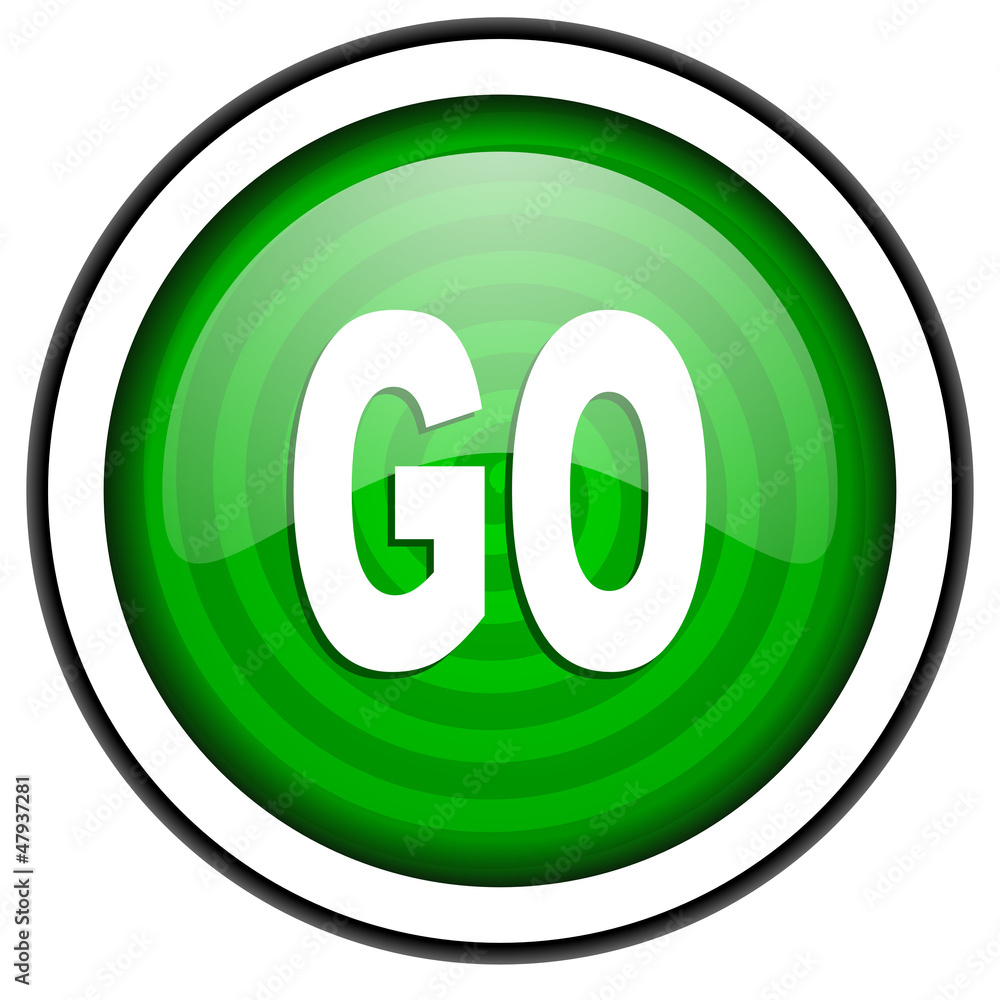 go green glossy icon isolated on white background go green glossy icon isolated on white background