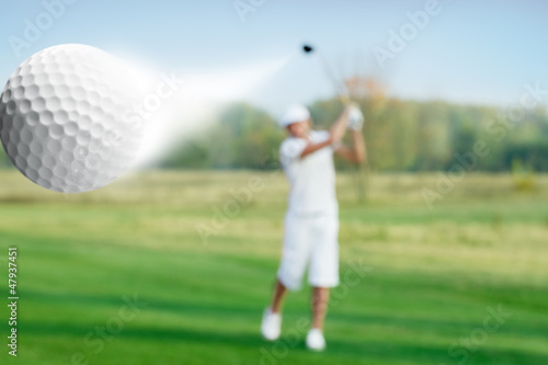 Golfer and golf ball