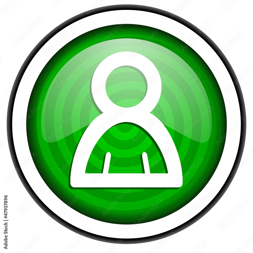 account green glossy icon isolated on white background