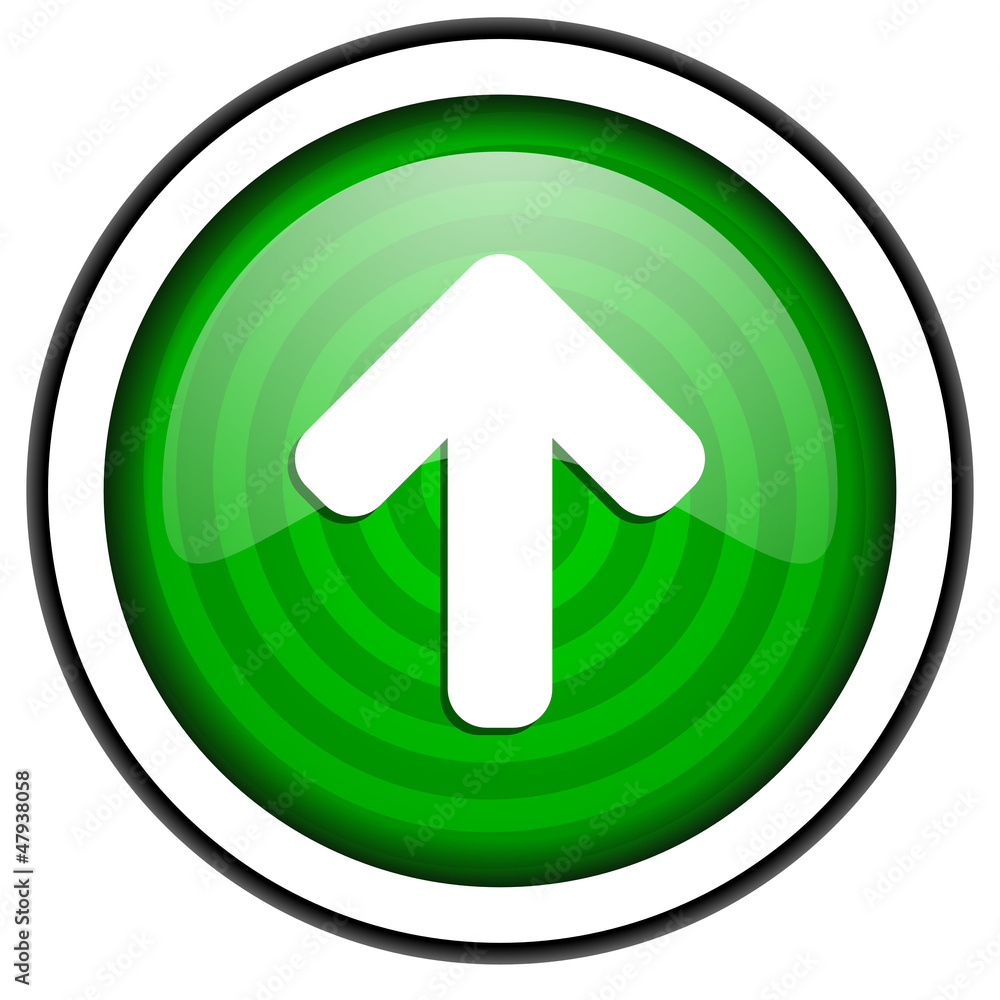 arrow up green glossy icon isolated on white background arrow up green glossy icon isolated on white background