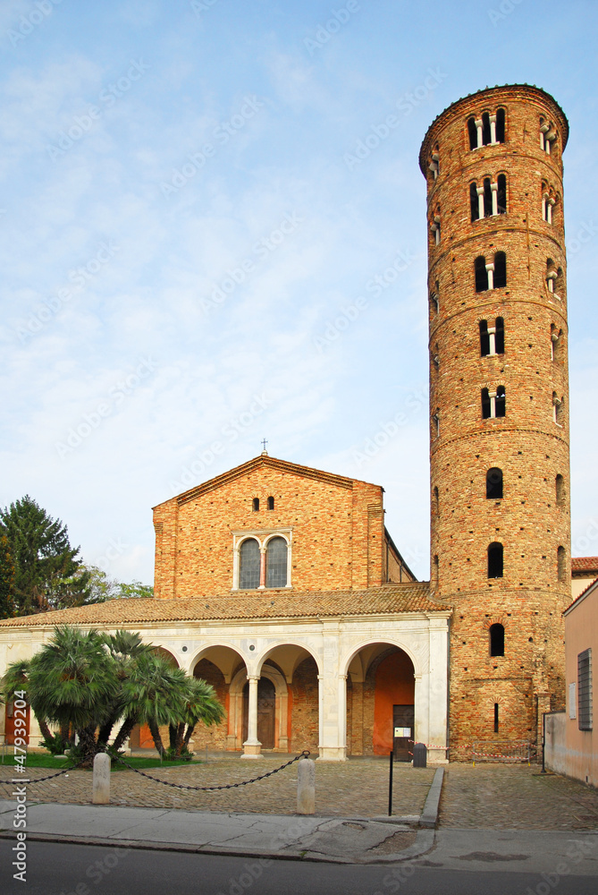 Ravenna, New Saint Apollinaire Basilica with round bell tower