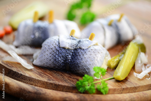 Tableau sur toile Rollmops, Gurke