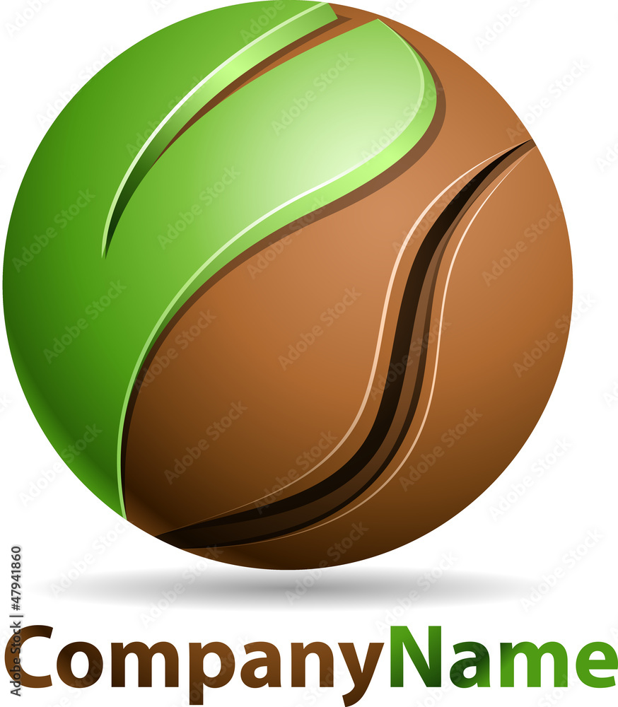 Fototapeta premium Organic eco-friendly coffee sign
